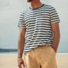 &SONS Tops>Breton Striped T Shirt Blue