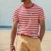 &SONS Tops>Breton Striped T Shirt Red