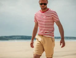 &SONS Tops></noscript>Breton Striped T Shirt Red