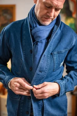 &SONS Knitwear></noscript>Outlaw Scarf Denim Blue