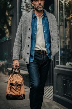 &SONS Jackets & Coats></noscript>Pioneer British Wool Cardigan Grey