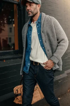 &SONS Jackets & Coats></noscript>Pioneer British Wool Cardigan Grey