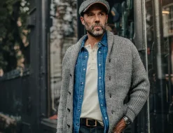 &SONS Jackets & Coats></noscript>Pioneer British Wool Cardigan Grey