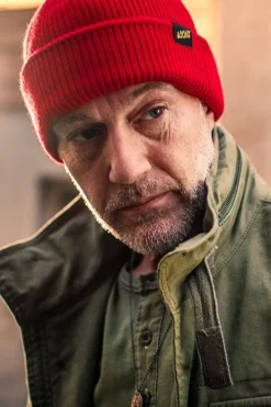 &SONS Knitwear>Poppy Red Atlantic Watch Cap / Beanie