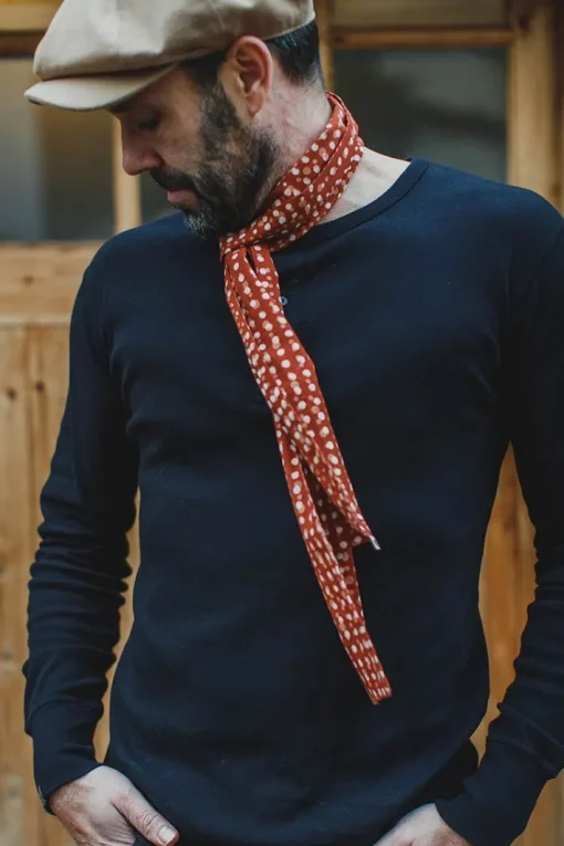 &SONS Scarves>Rust Dot Japanese Scarf