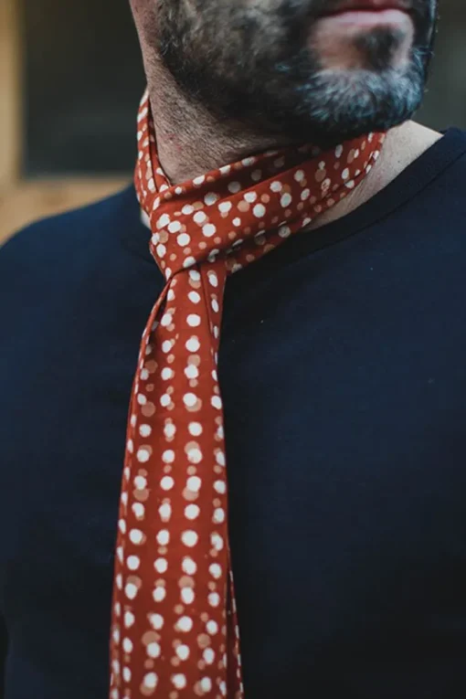 &SONS Scarves>Rust Dot Japanese Scarf