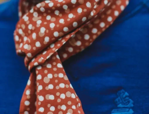 &SONS Scarves>Rust Dot Japanese Scarf