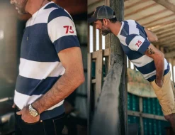 &SONS Tops></noscript>75 T-Shirt Indigo Stripe