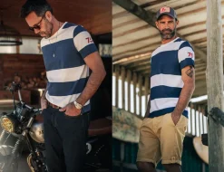 &SONS Tops></noscript>75 T-Shirt Indigo Stripe