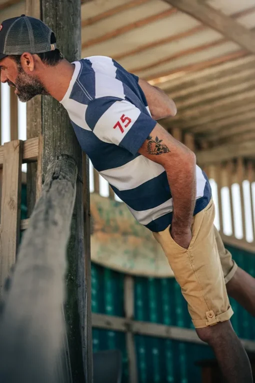 &SONS Tops>75 T-Shirt Indigo Stripe