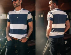 &SONS Tops></noscript>75 T-Shirt Indigo Stripe
