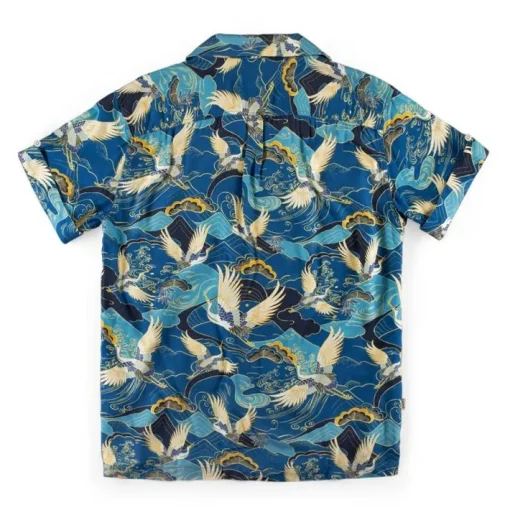 &SONS Tops>Aloha Crane Club Shirt Blue