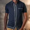 &SONS Tops>Dean Polo Navy