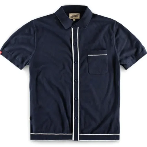 &SONS Tops>Dean Polo Navy