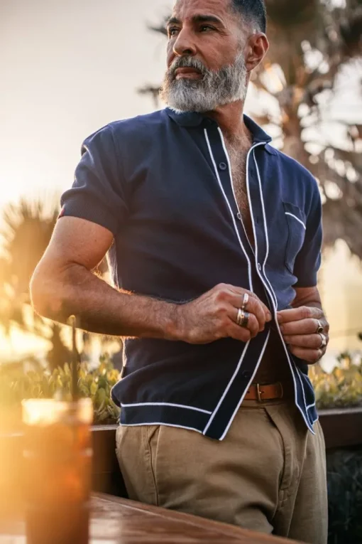 &SONS Tops>Dean Polo Navy