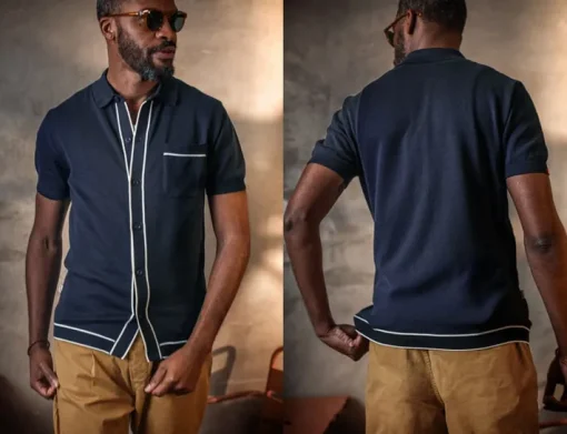 &SONS Tops>Dean Polo Navy