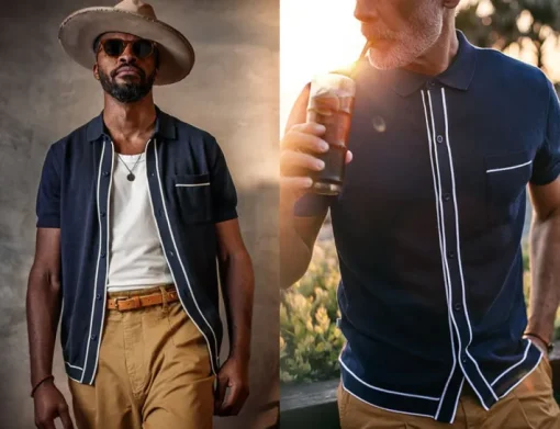 &SONS Tops>Dean Polo Navy