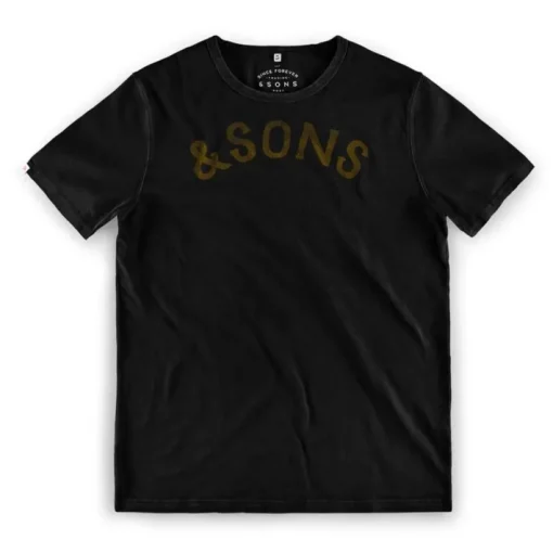 &SONS Tops>Original Old Yellow Logo T-Shirt Black