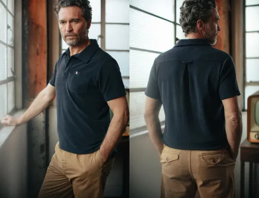 &SONS Tops>Solar Polo Navy