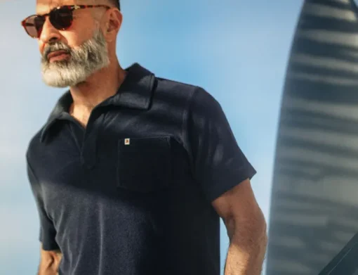 &SONS Tops>Solar Polo Navy