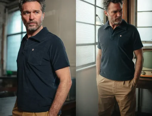 &SONS Tops>Solar Polo Navy