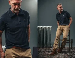 &SONS Tops></noscript>Solar Polo Navy