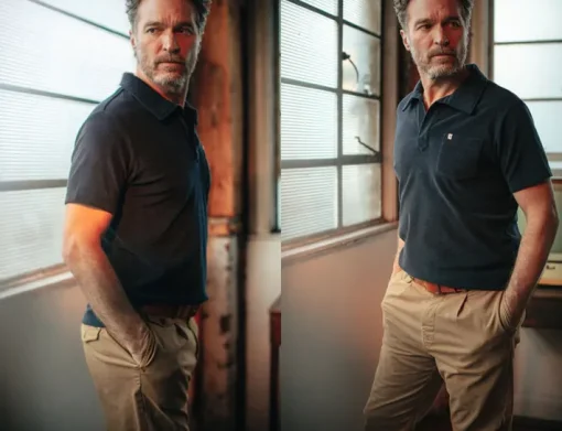 &SONS Tops>Solar Polo Navy