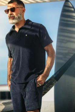 &SONS Tops></noscript>Solar Polo Navy