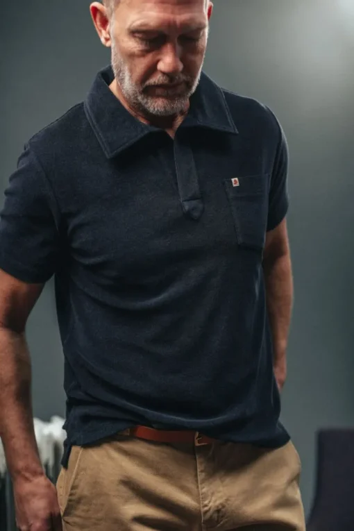 &SONS Tops>Solar Polo Navy