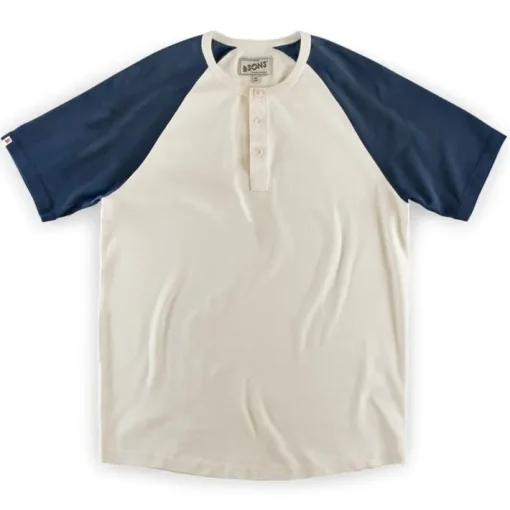 &SONS Tops>The Chariot Henley Shirt Raw/Indigo