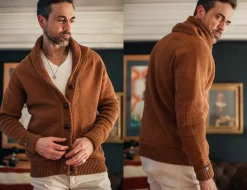 &SONS Jackets & Coats></noscript>Turner Cardigan Rust