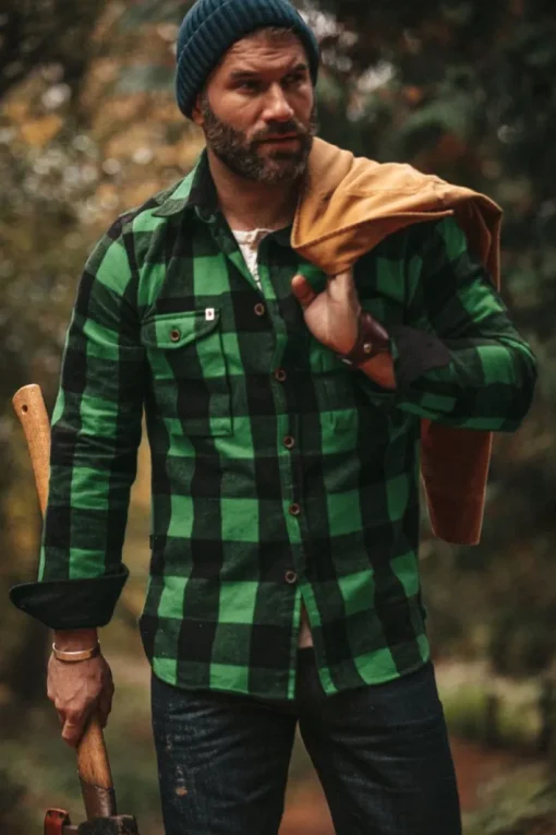 &SONS Jackets & Coats>Yukon Flannel Field Shirt Green