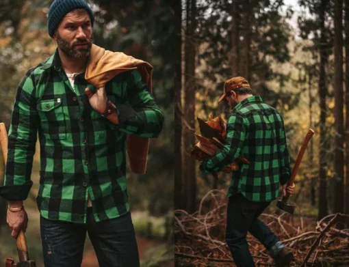 &SONS Jackets & Coats>Yukon Flannel Field Shirt Green