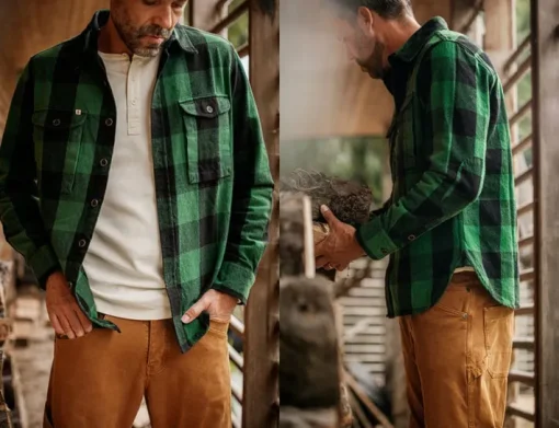 &SONS Jackets & Coats>Yukon Flannel Field Shirt Green